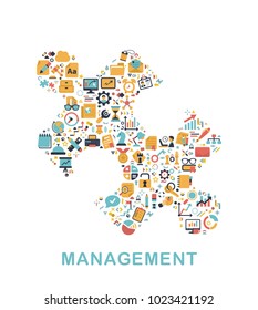 Business icons are grouped in Puzzle