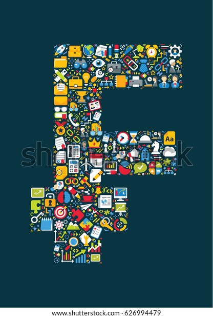 Business Icons Grouped Swiss Frank Form Stock Vector Royalty Free