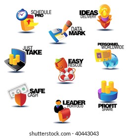 Business icons. Heading concepts for document, article or website. Vector illustration.
