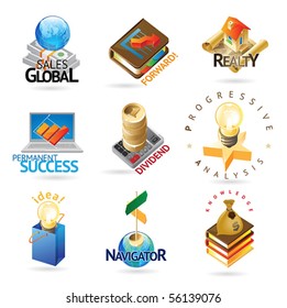 Business icons. Heading concepts for document, article or website. Vector illustration.