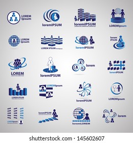 Business Icons, Human Resources And Management - Set - Isolated On Gray Background - Vector Illustration, Graphic Design Editable For Your Design. Business Logo