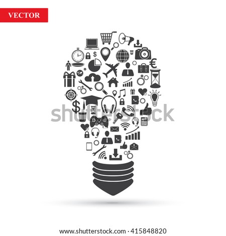 Business icons. Business idea. Vector illustration on white background