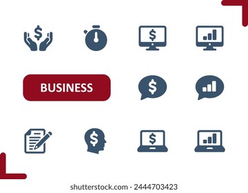 Business Icons. Investment, Investing, Deadline, Money, Profit, Graph, Contract Vector Icon. Professional, pixel perfect vector icon set.