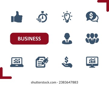 Business Icons. Investment, Investing, Thumbs Up, Deadline, Businessman, Money, Contract Vector Icon. Professional, pixel perfect vector icon set.