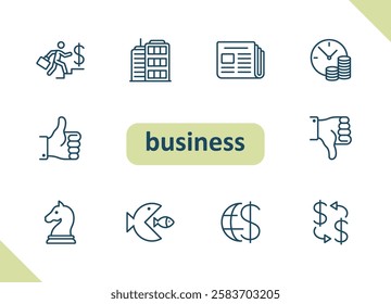 Business icons. Investment, savings, investing, finance vector icon set