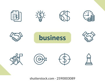 Business icons. Investment, savings, investing, finance vector icon set