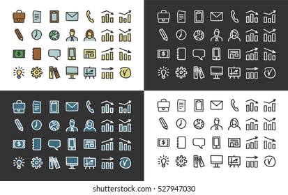 Business icons in loose style