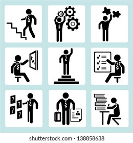 business icons, business management and human resource icon sets