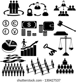 Business icons, management and human resources .