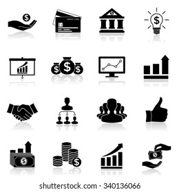 Business icons management and human resources set.