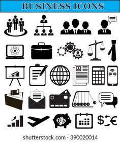 Business icons. Management and human resources set. Vector illustration