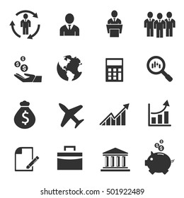 Business Icons, Management Human Resources - Vector Icon Set 