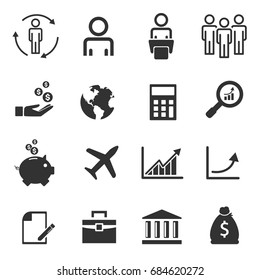 Business icons, management human resources - vector icon set