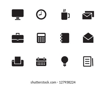 Business icons on white background. Vector illustration.