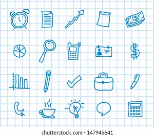 business icons over leaf grid background vector illustration 