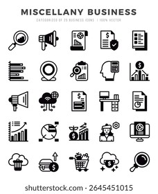 business icons pack vector illustration