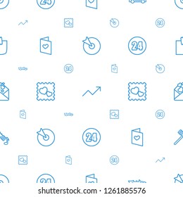 business icons pattern seamless white background. Included editable outline target, graph, cabriolet, love letter, photo with heart, hours icons. business icons for web and mobile.
