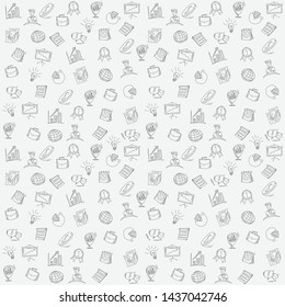 business icons pattern with white background, hand scratched pattern with business theme