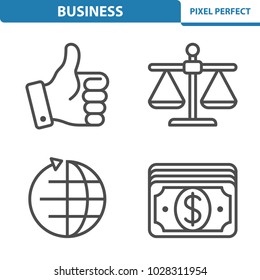 Business Icons. Professional, pixel perfect icons optimized for both large and small resolutions. EPS 8 format. 5x size for preview.