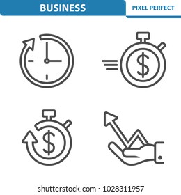 Business Icons. Professional, pixel perfect icons optimized for both large and small resolutions. EPS 8 format. 5x size for preview.