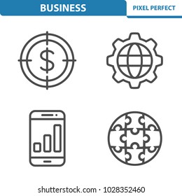 Business Icons. Professional, pixel perfect icons optimized for both large and small resolutions. EPS 8 format. 5x size for preview.