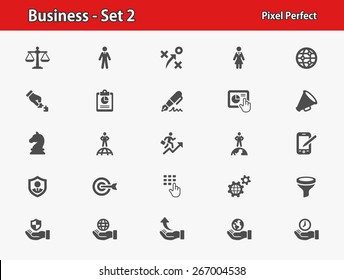 Business Icons. Professional, pixel perfect icons optimized for both large and small resolutions. EPS 8 format.