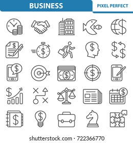 Business Icons. Professional, pixel perfect icons optimized for both large and small resolutions. EPS 8 format. 2x size for preview.