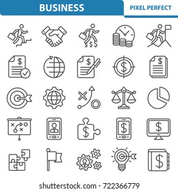 Business Icons. Professional, pixel perfect icons optimized for both large and small resolutions. EPS 8 format. 2x size for preview.