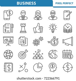 Business Icons. Professional, pixel perfect icons optimized for both large and small resolutions. EPS 8 format. 2x size for preview.