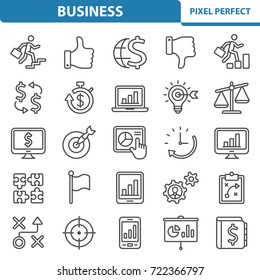 Business Icons. Professional, pixel perfect icons optimized for both large and small resolutions. EPS 8 format. 2x size for preview.