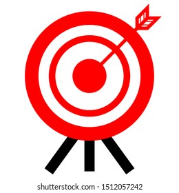 Business icons with red targets on a white background.