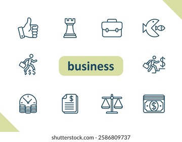 Business icons. Savings, investment, finance vector icon set