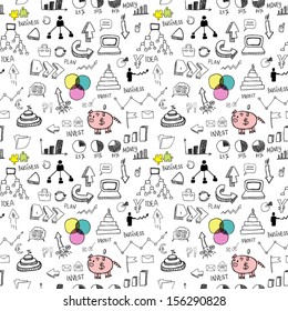 Business icons seamless pattern