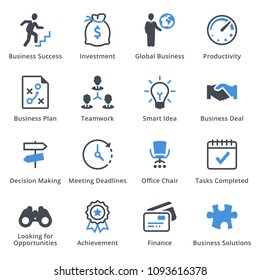 Business Icons Set 1 - Blue Series