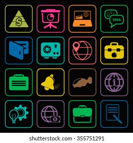 Business icons set. 