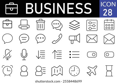 Business icons set. 28 Business icon set. Gmail, phone, sms, time, icons set. vector illustration. 