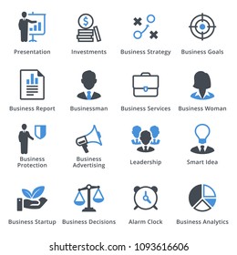 Business Icons Set 3 - Blue Series
