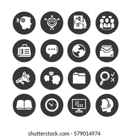 business icons set in circle button style
