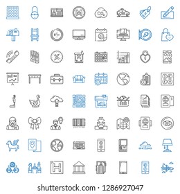 business icons set. Collection of business with airplane, currency, smartphone, news, museum, hotel, pierrade, exchange, lamp, cloud computing. Editable and scalable business icons.