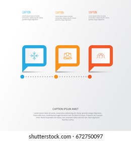 Business Icons Set. Collection Of Cooperation, Social Profile, Business Aim And Other Elements. Also Includes Symbols Such As Project, Cooperation, Collaborate.