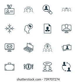 Business Icons Set. Collection Of Dialogue, Online Identity, Cv And Other Elements. Also Includes Symbols Such As Problem, Newsletter, Note.