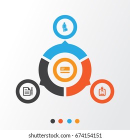 Business Icons Set. Collection Of Id Badge, Work Man, Contract And Other Elements. Also Includes Symbols Such As Page, Bank, Card.