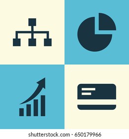 Business Icons Set. Collection Of Payment, Increasing, Pie Bar And Other Elements. Also Includes Symbols Such As Chart, Bank