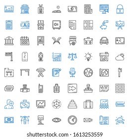 business icons set. Collection of business with planet, blueprint, email, clock, eye, lamp, vector, money, stapler, class, luggage, pyramid. Editable and scalable business icons.