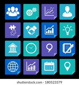 Business icons set and design elements for infographics presentation isolated vector illustration