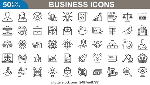 Business icons set. Finance, growth, strategy, networking, marketing, management, Innovation, leadership, technology and more. vector illustration 