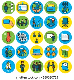 Business Icons Set Flat