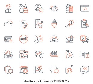 Business icons set. Included icon as Best market, Speedometer and Vacancy web elements. Website search, User, Skyscraper buildings icons. Seo script, No smoking, Instruction manual web signs. Vector