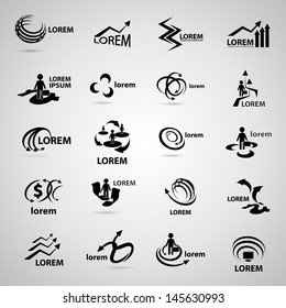 Business Icons Set - Isolated On Gray Background - Vector Illustration, Graphic Design Editable For Your Design. Business Logo