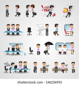 Business Icons Set - Isolated On Gray Background - Vector Illustration, Graphic Design Editable For Your Design